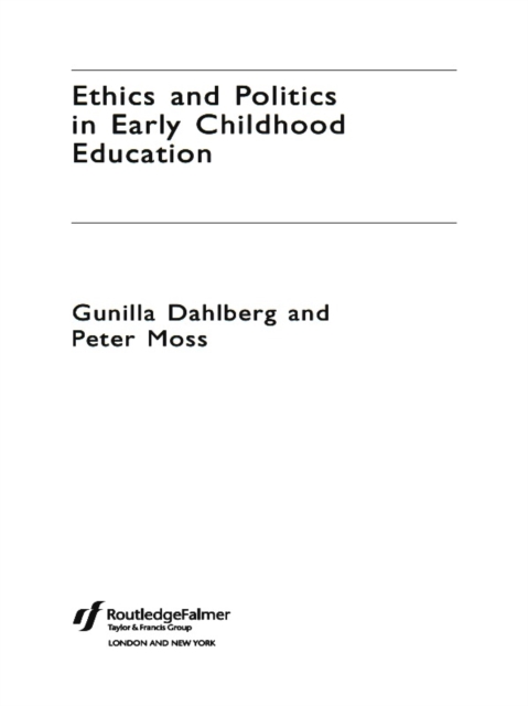 Ethics and Politics in Early Childhood Education, EPUB eBook