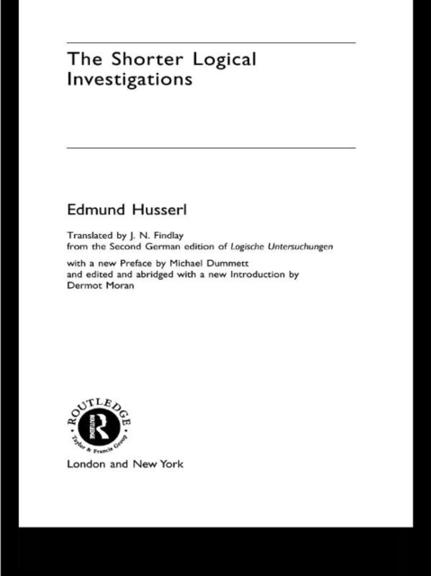 The Shorter Logical Investigations, EPUB eBook