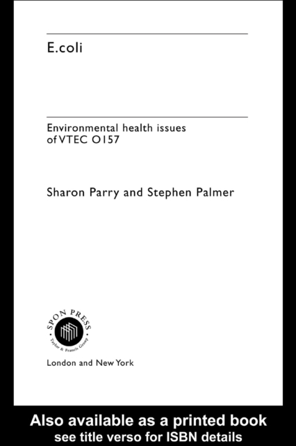 E.coli : Environmental Health Issues of VTEC 0157, EPUB eBook