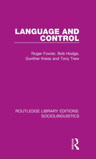 Language and Control, Hardback Book