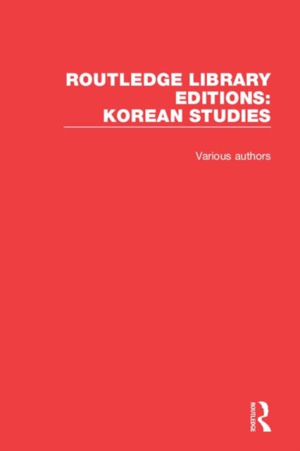 Routledge Library Editions: Korean Studies, Multiple-component retail product Book