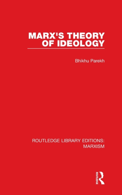 Marx's Theory of Ideology, Hardback Book
