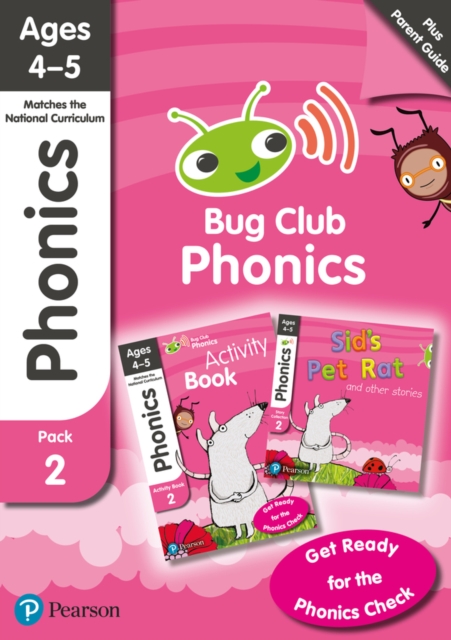 Bug Club Phonics Learn at Home Pack 2, Phonics Sets 4-6 for ages 4-5 (Six stories + Parent Guide + Activity Book), Multiple-component retail product Book