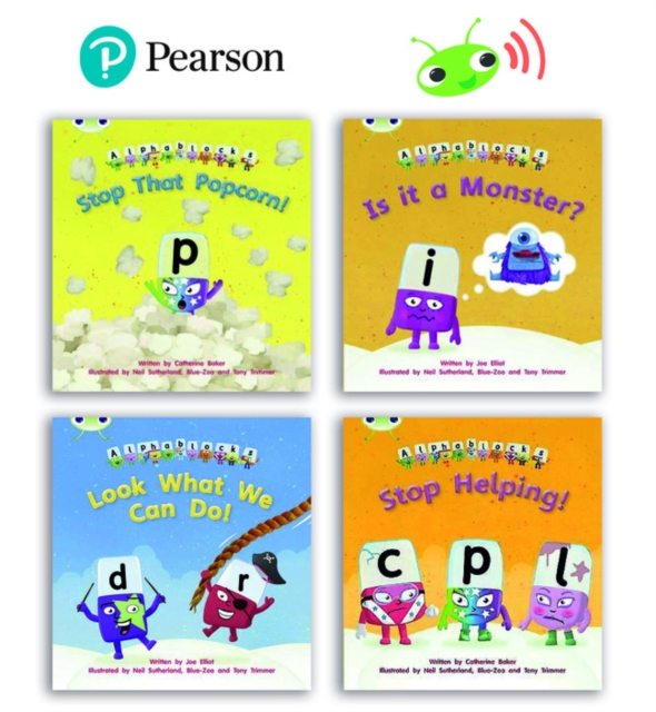 Learn to Read at Home with Bug Club Phonics Alphablocks: Phase 3/4 - Reception term 2 and 3 (4 fiction books) Pack B, Multiple-component retail product Book