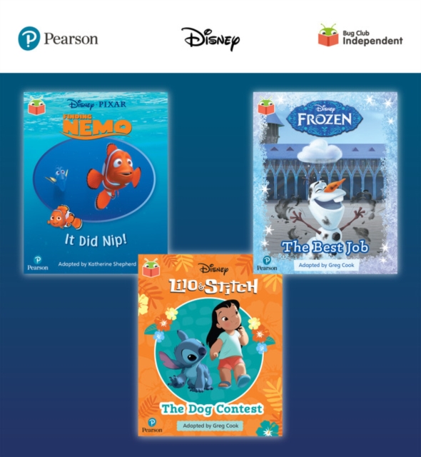Pearson Bug Club Disney Reception Pack C, including decodable phonics readers for phases 2 and 3: Finding Nemo: It Did Nip!, Frozen: The Best Job, Lilo and Stitch: The Dog Contest, Multiple-component retail product Book