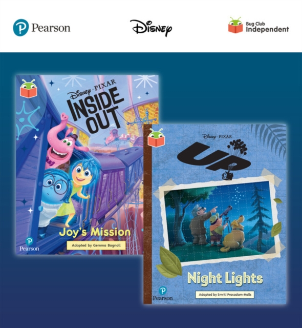 Pearson Bug Club Disney Year 2 Pack F, including White and Lime book band readers; Inside Out: Joy's Mission, Up! Night Lights, Multiple-component retail product Book