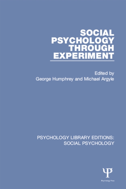 Social Psychology Through Experiment, PDF eBook