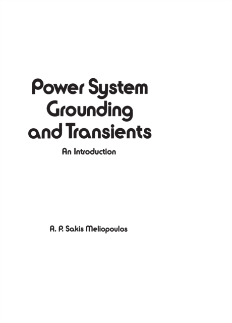 Power System Grounding and Transients : An Introduction, PDF eBook