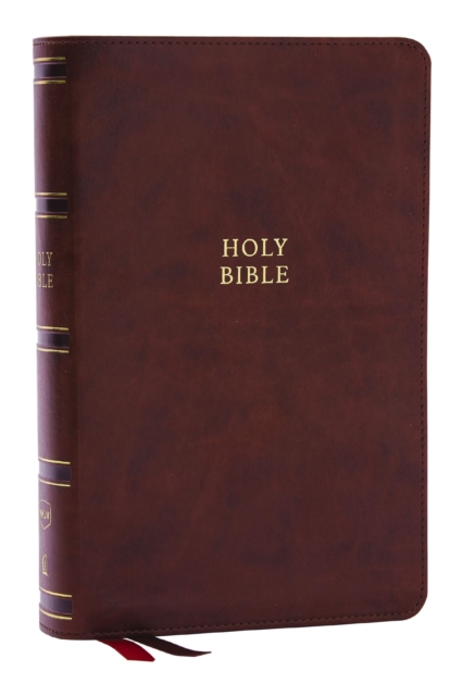 NKJV, Single-Column Reference Bible, Verse-by-verse, Brown Leathersoft, Red Letter, Comfort Print, Leather / fine binding Book