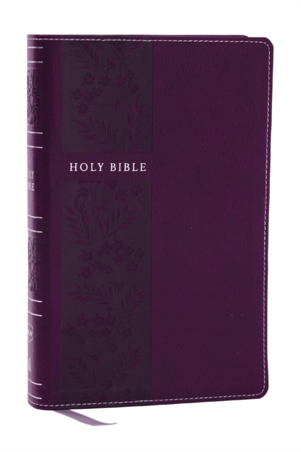 NKJV Personal Size Large Print Bible with 43,000 Cross References, Purple Leathersoft, Red Letter, Comfort Print (Thumb Indexed), Leather / fine binding Book