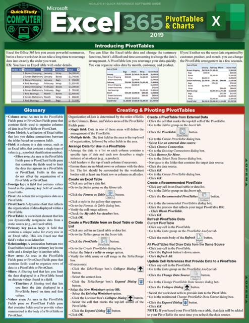 Excel 365 - Pivot Tables & Charts : a QuickStudy Digital Reference Guide, PDF eBook Excel 365 - Pivot Tables & Charts : a QuickStudy Digital Reference Guide, PDF eBook