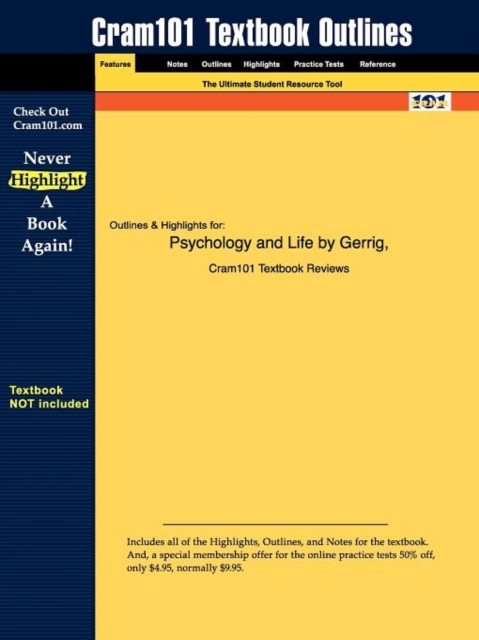 Studyguide for Psychology and Life by Zimbardo, Gerrig &, ISBN 9780205417995, Paperback / softback Book