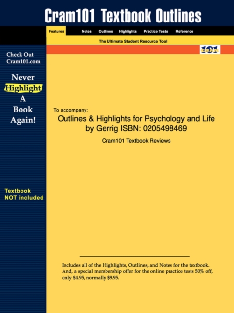 Studyguide for Psychology and Life by Gerrig, ISBN 9780205534272, Paperback / softback Book
