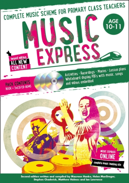Music Express: Age 10-11 (Book + 3CDs + DVD-ROM) : Complete Music Scheme for Primary Class Teachers, Mixed media product Book