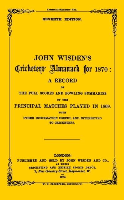 Wisden Cricketers' Almanack 1870, PDF eBook