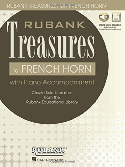 RUBANK TREASURES (VOXMAN) FOR FRENCH HORN BOOK/MEDIA ONLINE, Paperback / softback Book