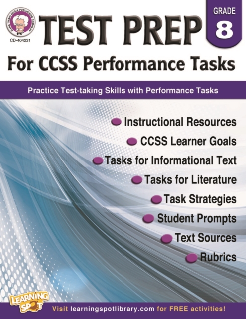 Test Prep for CCSS Performance Tasks, Grade 8, PDF eBook