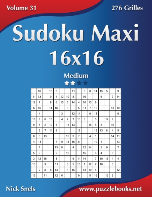 Sudoku Maxi 16x16 - Medium - Volume 31 - 276 Grilles, Paperback / softback Book