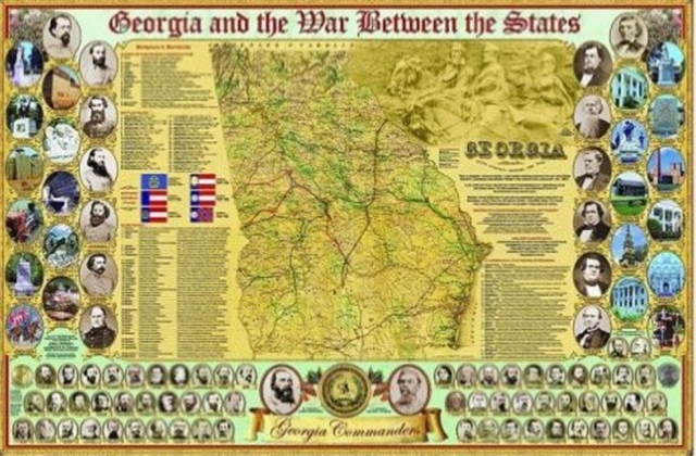 Georgia and the War Between the States Poster (Box of 12), Sheet map, rolled Book