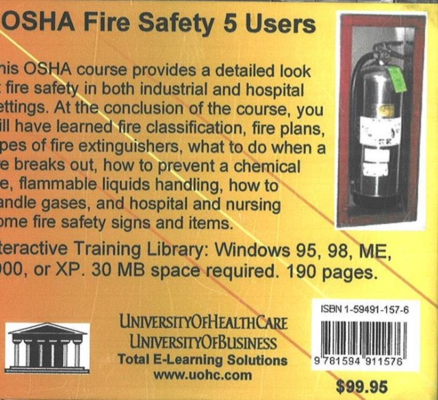 OSHA Fire Safety, 5 Users, CD-Audio Book