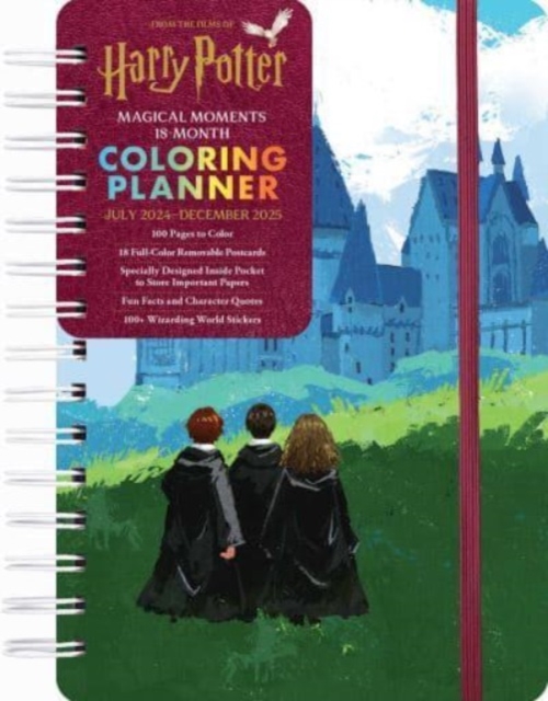 2025 Harry Potter Magical Moments 18-Month Coloring Planner, Spiral bound Book