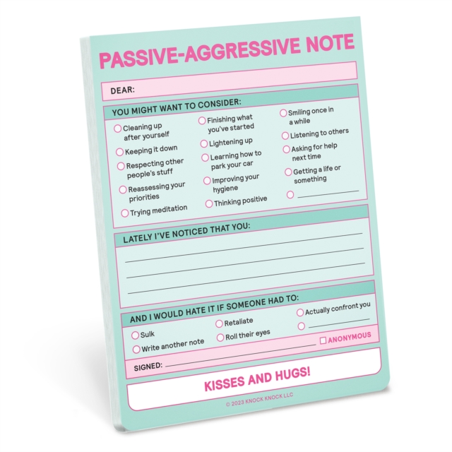 Knock Knock Passive Aggressive Nifty Note (Pastel Version), Other printed item Book