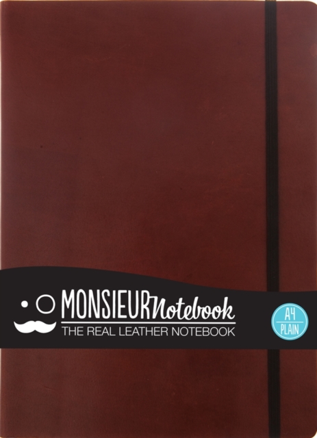 Monsieur Notebook - Real Leather A4 Brown Plain, Leather / fine binding Book