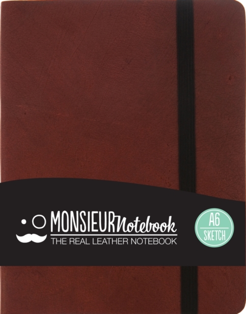Monsieur Notebook Leather Journal - Brown Sketch Small A6, Leather / fine binding Book