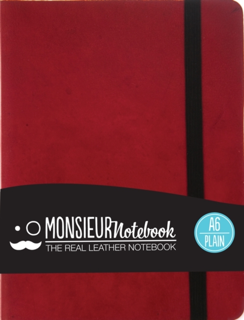 Monsieur Notebook Leather Journal - Red Plain Small A6, Leather / fine binding Book