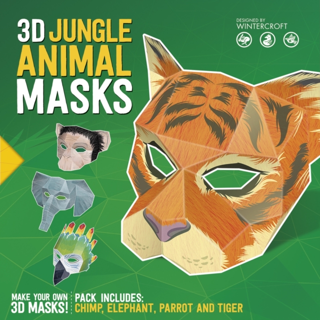 3D Jungle Animal Masks, Multiple-component retail product Book
