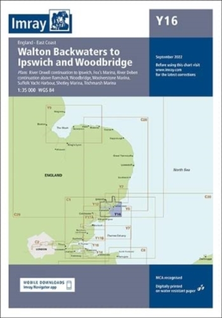 Imray Chart Y16 : Walton Backwaters to Ipswich and Woodbridge, Sheet map, folded Book