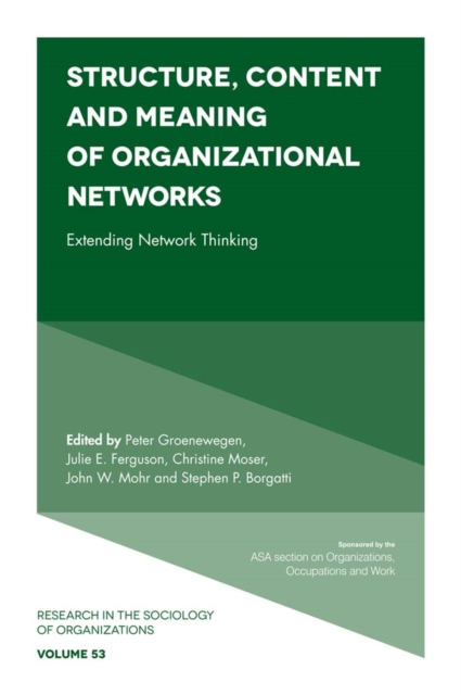 Structure, Content and Meaning of Organizational Networks : Extending Network Thinking, Hardback Book