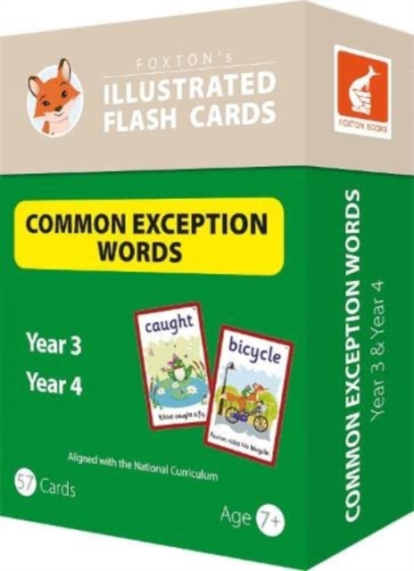 Common Exception Words Flash Cards: Year 3 and Year 4 Words - Perfect for Home Learning - with 106 Colourful Illustrations, Cards Book
