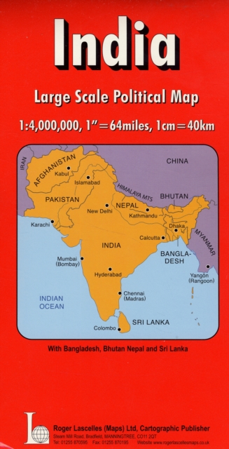 India with Bangladesh/ Bhutan/ Nepal/ Pakistan and Sri Lanka, Sheet map, folded Book