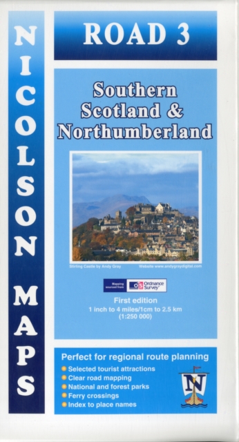 Road 3 South Scotland : Southern Scotland & Northumberland, Sheet map, folded Book