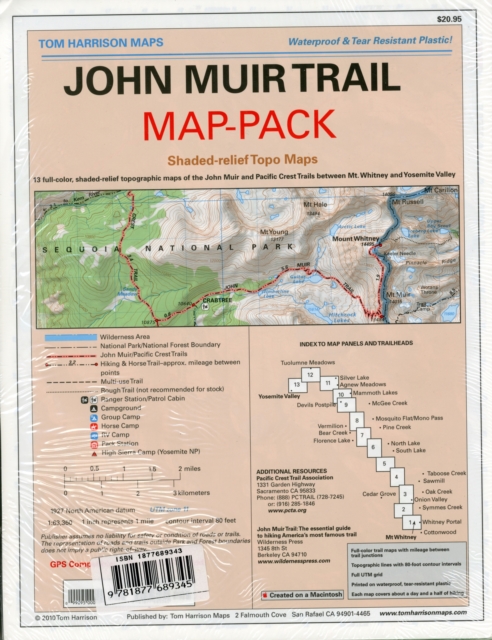 Map-pack of the John Muir Trail, Sheet map, folded Book