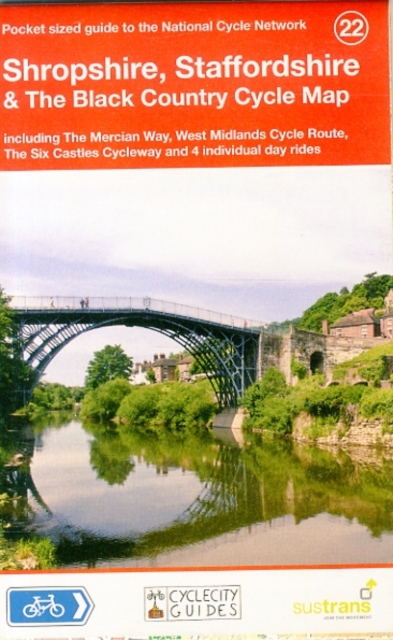 Shropshire, Staffordshire & The Black Country Cycle Map : Including the Mercian Way, West Midlands Cycle Route, The Six Castles Cycleway and 4 Individual Day Rides, Sheet map, folded Book