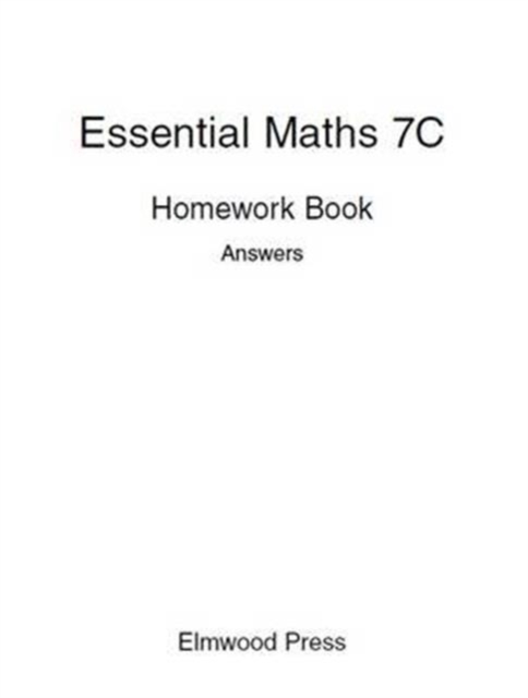 Essential Maths 7c Homework Book Answers, Paperback / softback Book