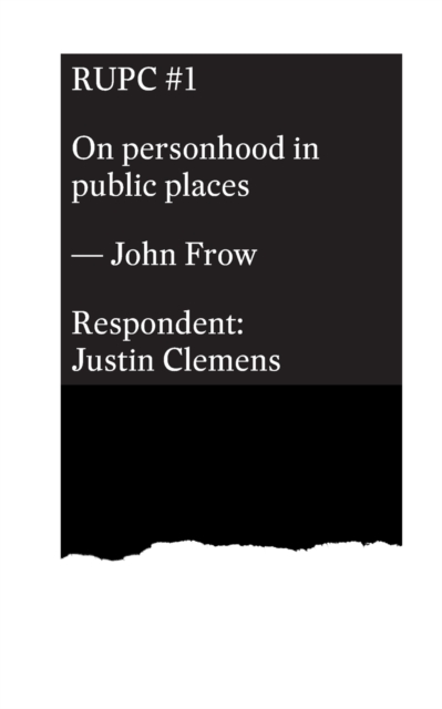 On personhood in public places, Paperback / softback Book