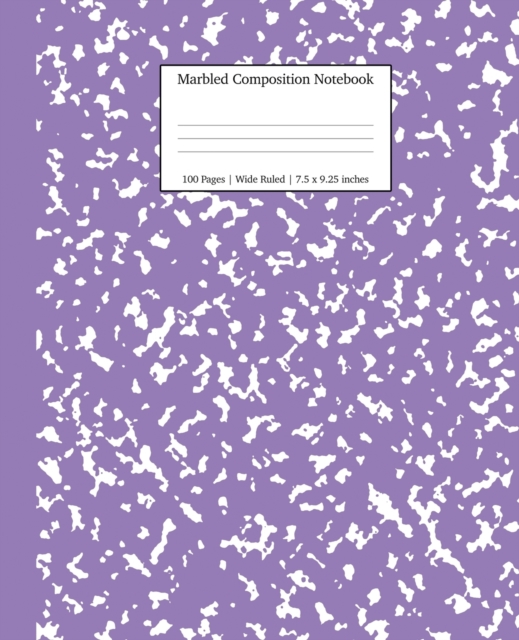 Marbled Composition Notebook : Lavender Marble Wide Ruled Paper Subject Book, Paperback / softback Book