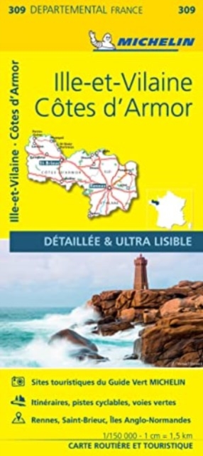 Cotes-d'Armor, Ille-et-Vilaine - Michelin Local Map 309, Sheet map, folded Book