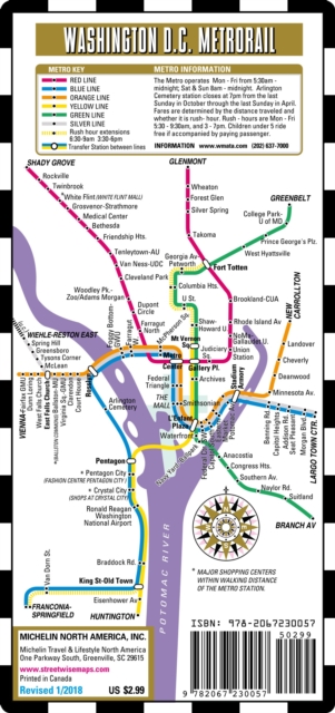 Streetwise Map Washington D.C - Laminated City Center Street Map of Washington D.C Metro : City Plans, Sheet map Book