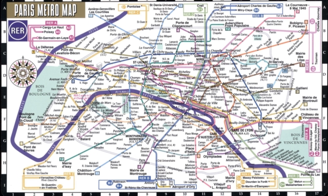Streetwise Paris Metro Map - Laminated Metro Map of Paris, France : City Plans, Sheet map, folded Book