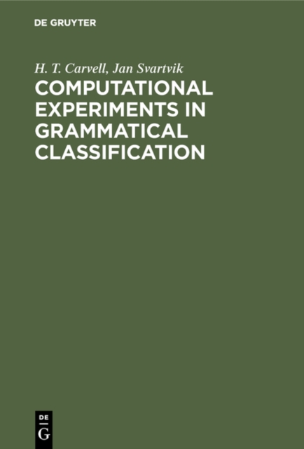 Computational Experiments in Grammatical Classification, PDF eBook
