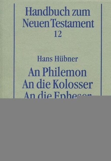 An Philemon. An die Kolosser. An die Epheser, Paperback / softback Book