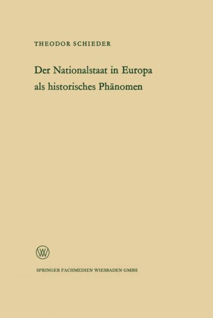 Ansprache Des Ministerprasidenten Dr. Franz Meyers. Der Nationalstaat in Europa ALS Historisches Phanomen, Paperback / softback Book