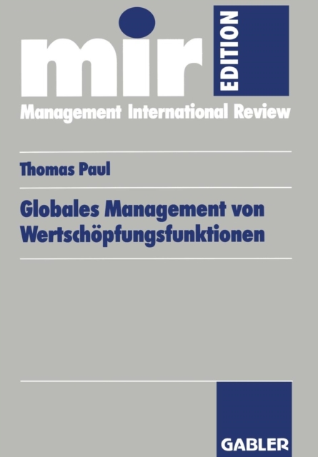 Globales Management Von Wertschoepfungsfunktionen, Paperback / softback Book