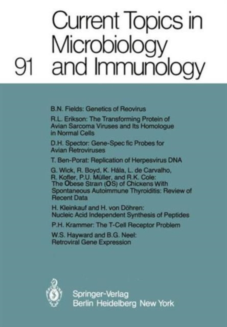 Current Topics in Microbiology and Immunology : 91, Hardback Book