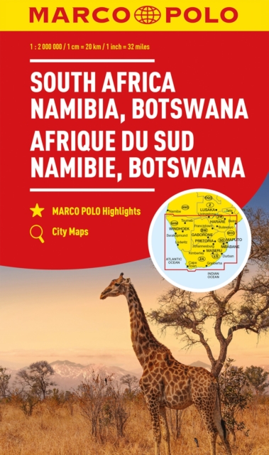 South Africa, Namibia & Botswana Marco Polo Map, Sheet map, folded Book