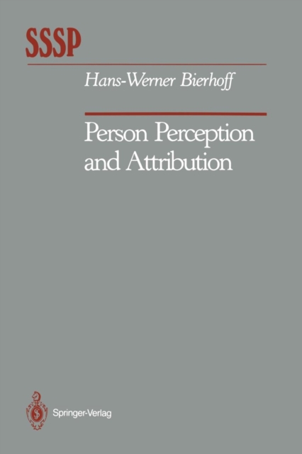 Person Perception and Attribution, Paperback / softback Book